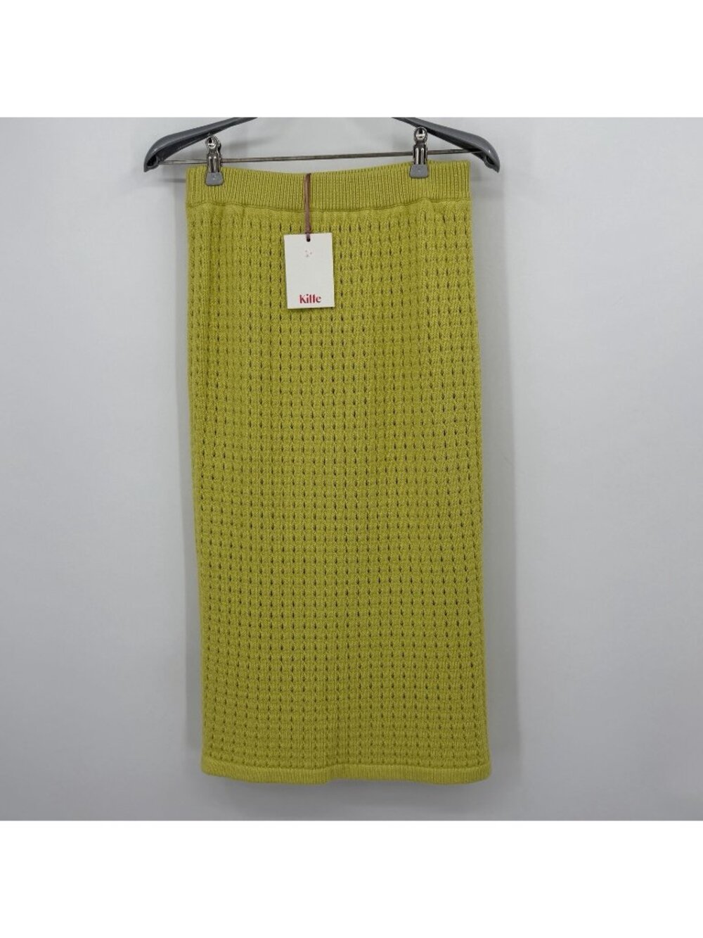 Kilte Collection Lemon-Lime Mary Knit Midi Skirt size 0/XS Cotton-Cashmere